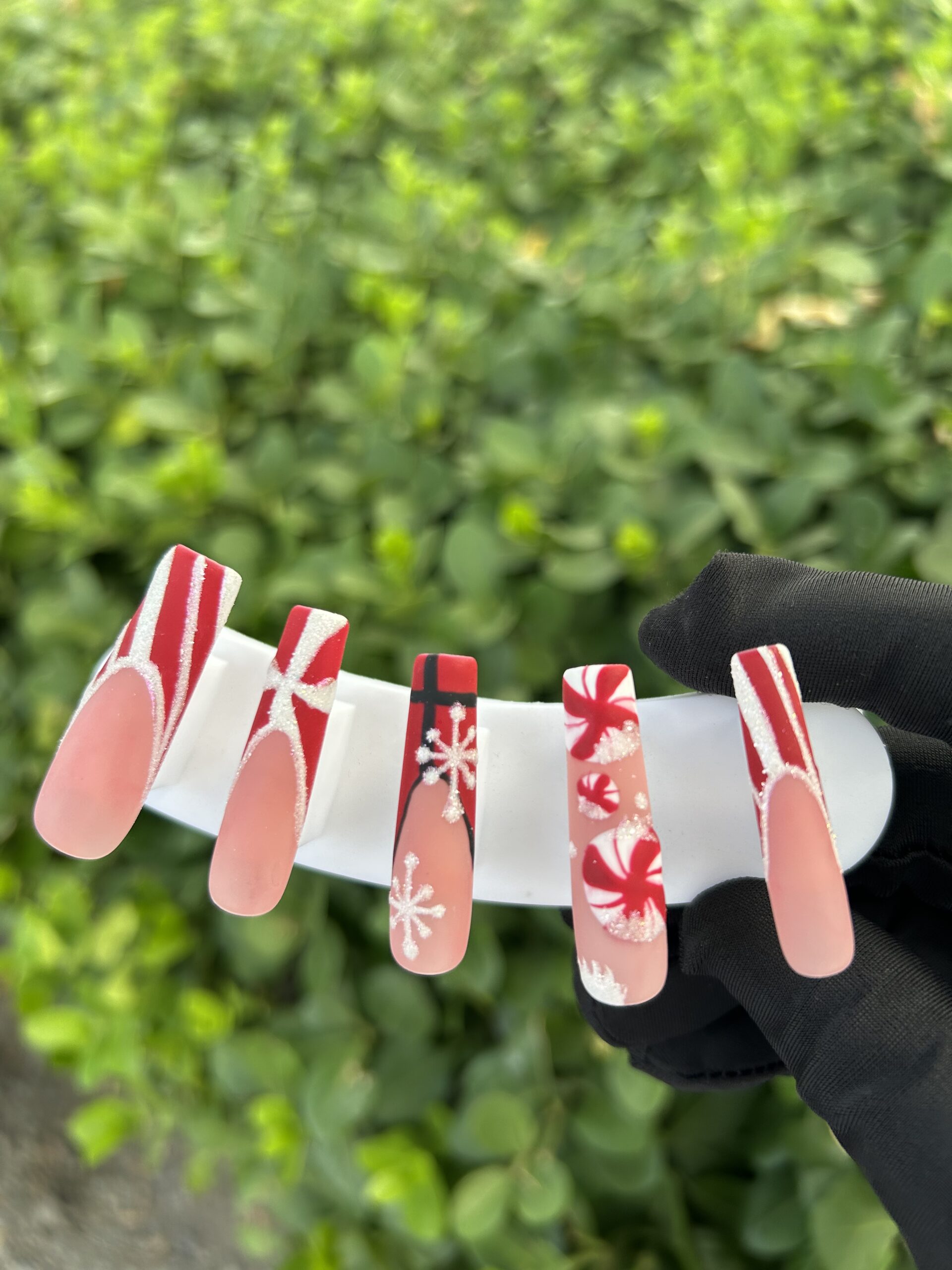 71 Christmas Candy Cane Press‑on Nails — image 1